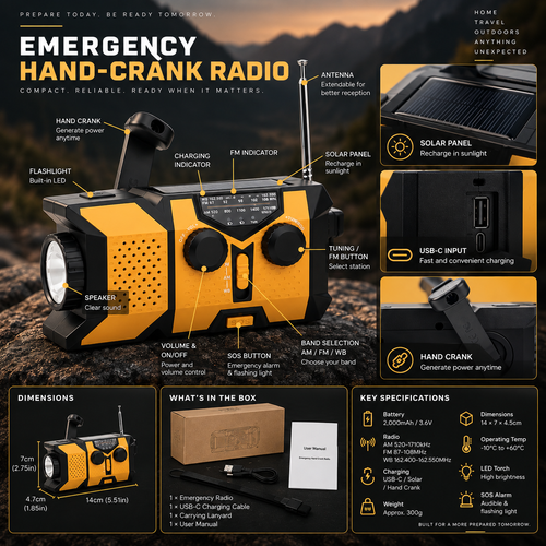 PR - Emergency HandCrank Radio